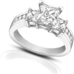 Madina Jewelry 1.53 ct Ladies Princess Cut Diamond Engagement Ring in Platinum - Image 3
