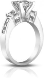 Madina Jewelry 1.53 ct Ladies Princess Cut Diamond Engagement Ring in Platinum - Image 4
