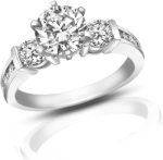Madina Jewelry 1.74 ct Ladies Round Cut Diamond Engagement Ring in Channel Setting in in Platinum - Image 2
