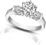 Madina Jewelry 1.74 ct Ladies Round Cut Diamond Engagement Ring in Channel Setting in in Platinum - Image 3