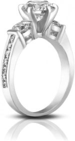 Madina Jewelry 1.74 ct Ladies Round Cut Diamond Engagement Ring in Channel Setting in in Platinum - Image 4