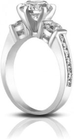 Madina Jewelry 1.74 ct Ladies Round Cut Diamond Engagement Ring in Channel Setting in in Platinum - Image 5