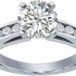 Madina Jewelry 1.50 ct Ladies Round Cut Diamond Engagement Ring in Channel Setting Platinum