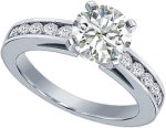 Madina Jewelry 1.50 ct Ladies Round Cut Diamond Engagement Ring in Channel Setting Platinum - Image 3