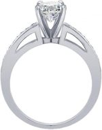 Madina Jewelry 1.50 ct Ladies Round Cut Diamond Engagement Ring in Channel Setting Platinum - Image 4