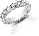 Madina Jewelry 2.00 ct Round Cut Diamond Eternity Wedding Band Ring in Bezel Setting in Platinum - Image 2