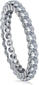 Madina Jewelry 2.00 ct Ladies Round Cut Diamond Eternity Wedding Band in 18 kt White Gold - Image 3