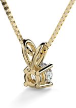 14k Yellow Gold Pendant Necklace, 4 Prong Setting, Round Brilliant Shape (0.50 TCW, SI2 Clarity, F Color, 5.00mm x 9.00mm) Spring-ring Box, Natural Diamond, Not-treated, Gift For Loved Ones, Jewelry for Women - Image 6