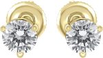 Natural Clarity I1-I2 3 Prong Martini 0.2 cttw to 2 cttw 14K Gold Real Diamond Studs Earrings with Secure Screw Back for Women and Men