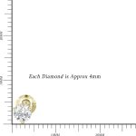 Natural Clarity I1-I2 3 Prong Martini 0.2 cttw to 2 cttw 14K Gold Real Diamond Studs Earrings with Secure Screw Back for Women and Men - Image 3