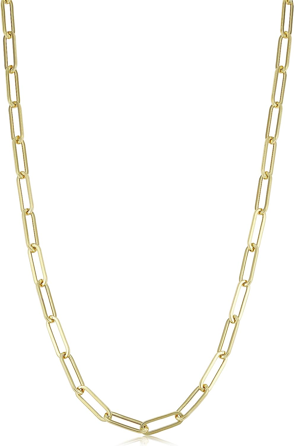 251228020112869_1 Au Naturale 14k Yellow Gold 4.4 mm Capsule Paperclip Link Chain Necklace (18, 20, 24, 30 or 36 inch) - Image 1