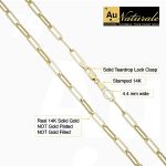 Au Naturale 14k Yellow Gold 4.4 mm Capsule Paperclip Link Chain Necklace (18, 20, 24, 30 or 36 inch) - Image 2
