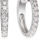 Gin & Grace 14K White Gold Natural Diamond Earrings for women | Ethically, authentically & organically sourced (Round-cut) shaped Diamond hand-crafted jewelry for her | Diamond Earring for women