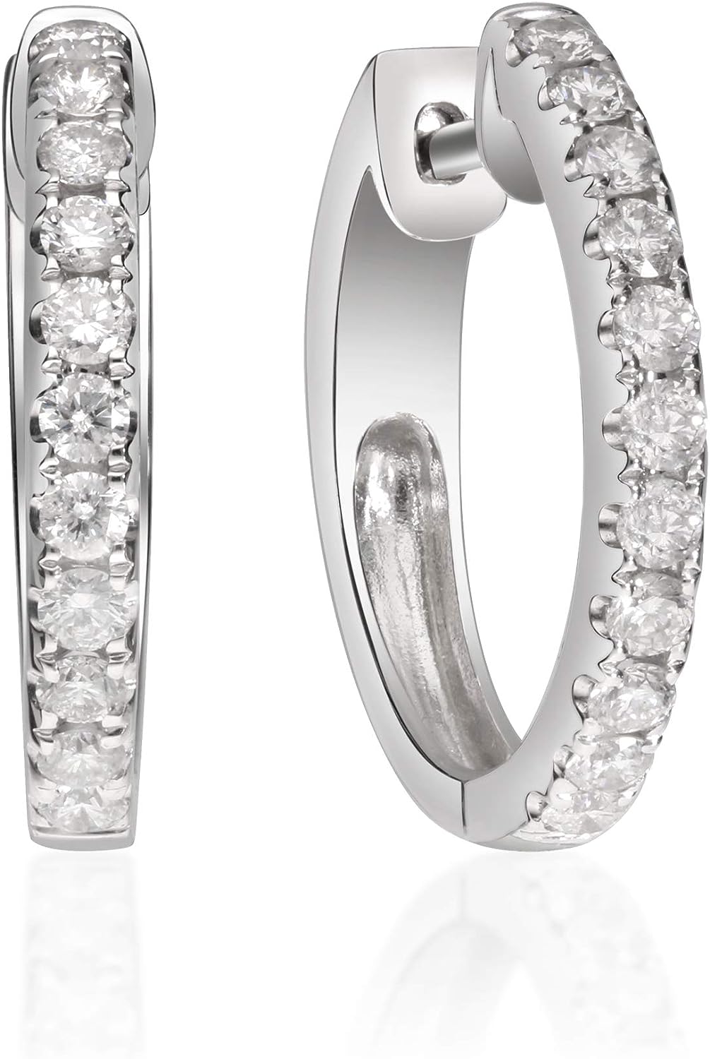 251228020112959_1 Gin & Grace 14K White Gold Natural Diamond Earrings for women | Ethically, authentically & organically sourced (Round-cut) shaped Diamond hand-crafted jewelry for her | Diamond Earring for women - Image 1