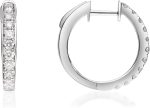Gin & Grace 14K White Gold Natural Diamond Earrings for women | Ethically, authentically & organically sourced (Round-cut) shaped Diamond hand-crafted jewelry for her | Diamond Earring for women - Image 2