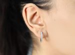 Gin & Grace 14K White Gold Natural Diamond Earrings for women | Ethically, authentically & organically sourced (Round-cut) shaped Diamond hand-crafted jewelry for her | Diamond Earring for women - Image 3