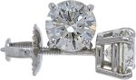 IGI Certified 1.5 cttw Lab Created Womens Diamond Stud Earrings 14k White Gold VS2-SI1