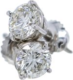 IGI Certified 1.5 cttw Lab Created Womens Diamond Stud Earrings 14k White Gold VS2-SI1 - Image 2
