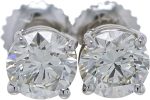 IGI Certified 1.5 cttw Lab Created Womens Diamond Stud Earrings 14k White Gold VS2-SI1 - Image 3