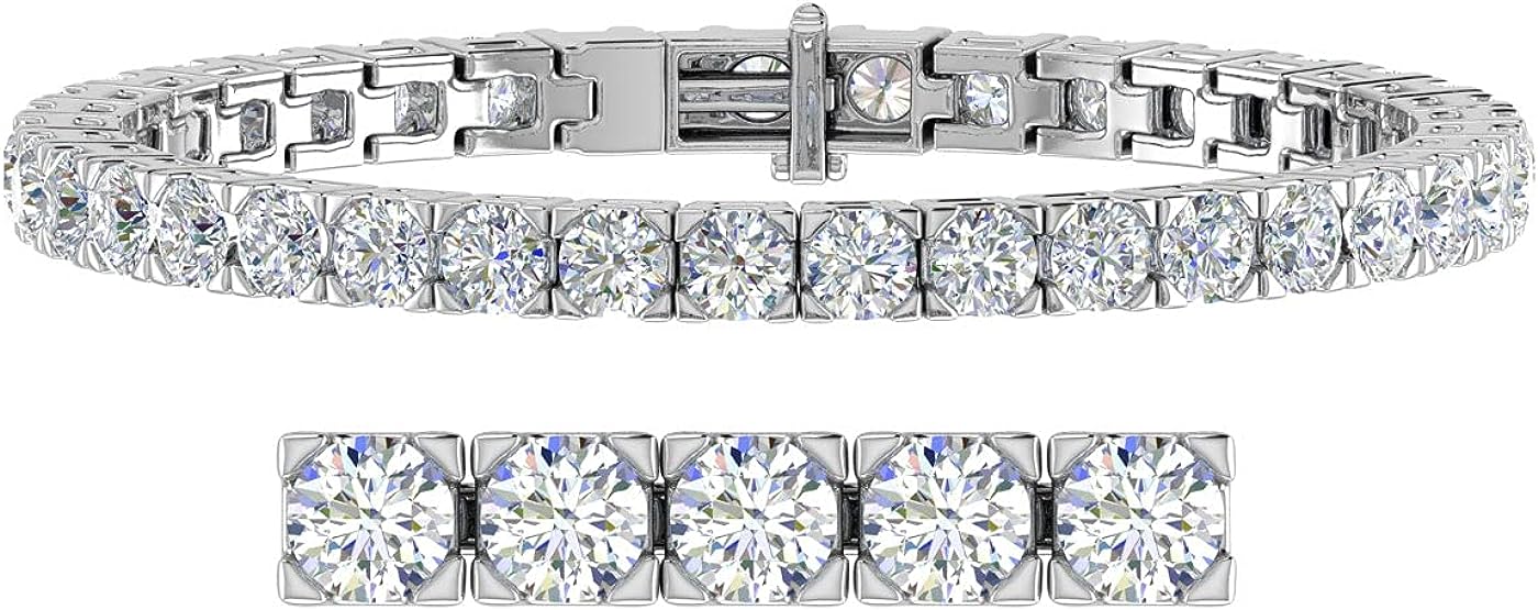 251228020113365_1 8 Carat to 12 Carat Diamond Tennis Bracelet in 14K Gold (7 Inch) - IGI Certified - Image 1