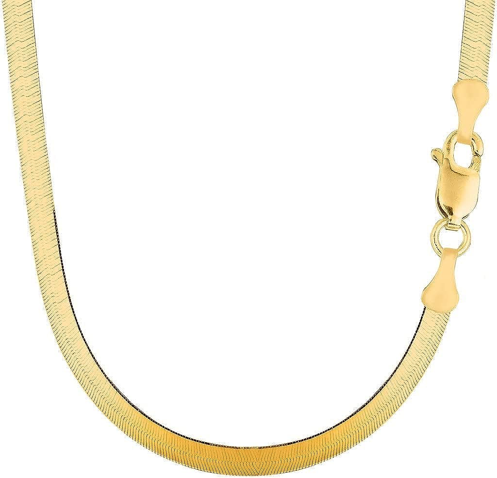 251228020113553_1 The Diamond Deal 14k Solid Yellow Gold 6.00mm Shiny Imperial Herringbone Chain Necklace or Bracelet for Pendants and Charms with Lobster-Claw Clasp (7", 8", 16", 18" 20" or 24 inch) - Image 1