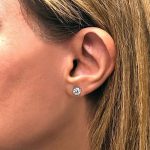 1 to 2 Carat Natural Diamond Stud Earrings IGI Certified Total Weight Round in 14K White Gold with Screw Backs by Beverly Hills Jewelers - Image 3