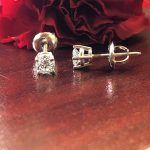 1 to 2 Carat Natural Diamond Stud Earrings IGI Certified Total Weight Round in 14K White Gold with Screw Backs by Beverly Hills Jewelers - Image 4