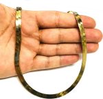 Jewelry Affairs 14k Yellow Solid Gold Imperial Herringbone Chain Necklace, 6.0mm - Image 3