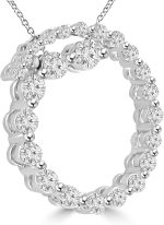 Madina Jewelry 2.00 Ct tw Round Diamond Spiral Pendant in 14 kt with 16 inch Chain - Image 2