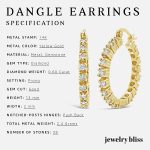 Jewelry Bliss 14k Yellow Gold Hoop Earrings With Diamond. Real Diamond Jewelry, Diamond Hoop Earrings for Women, April Birthstone (Dia: 3/4 Carats) Anniversary, Valentine's, Mother's day, Wedding - Image 4