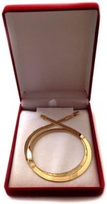 Jewelry Affairs 14k Yellow Solid Gold Imperial Herringbone Chain Necklace, 4.7mm - Image 4