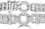 Madina Jewelry 7.27 ct Ladies Baguette and Round Cut Diamond Tennis Bracelet In Channel and Pave Setting - Image 4