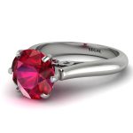 3ct Ruby Engagement Ring White Gold 14K-18K White Gold Ring 3 carat Ruby Engagement Ring Unique Jewelry for Her - June (Natural Ruby) - Image 3