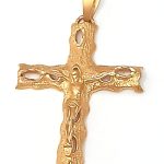 18k SOLID GOLD Cross Necklace for women LARGE Cross pendant Luxury Jewelry Charms HANDMADE Cross Pendant Designer Jewelry for Christian Women Religious UNIQUE gift for women 18kt Gold Jesus Pendant