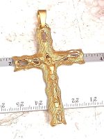 18k SOLID GOLD Cross Necklace for women LARGE Cross pendant Luxury Jewelry Charms HANDMADE Cross Pendant Designer Jewelry for Christian Women Religious UNIQUE gift for women 18kt Gold Jesus Pendant - Image 7