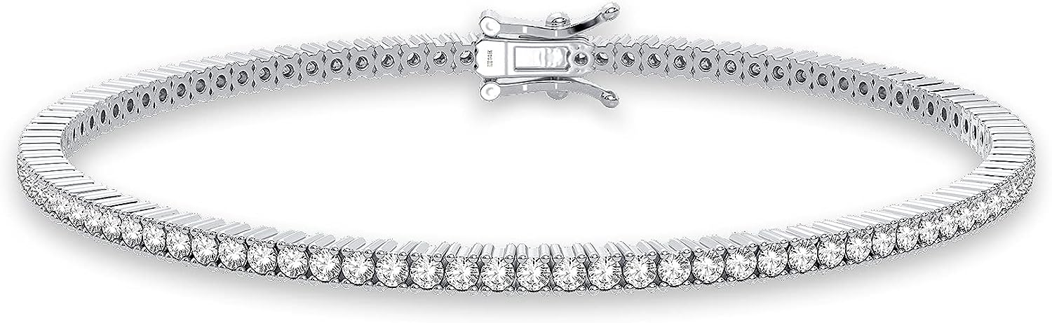 251228020115199_1 Femme Luxe Sara Diamond Tennis Bracelet for Women (2.00 Carats, G-H Color, I2 Clarity), 14K White or Yellow Gold, with Gift Box, Giftable Jewelry - Image 1