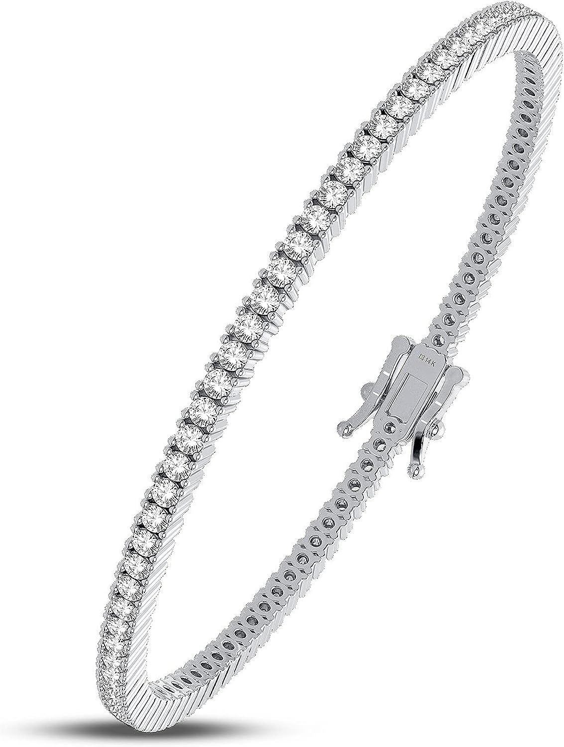 251228020115295_1 Femme Luxe Sara Diamond Tennis Bracelet for Women (3.00 Carats, G-H Color, I2 Clarity), 14K Yellow or White Gold, with Gift Box, Giftable Jewelry - Image 1