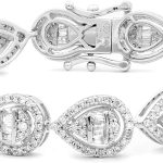 Femme Luxe Pear Shaped Halo Diamond Tennis Bracelet (2.75 Carats, G-H Color, I2-I3 Clarity), 14K White Gold, Giftable Jewelry