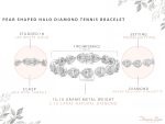 Femme Luxe Pear Shaped Halo Diamond Tennis Bracelet (2.75 Carats, G-H Color, I2-I3 Clarity), 14K White Gold, Giftable Jewelry - Image 2