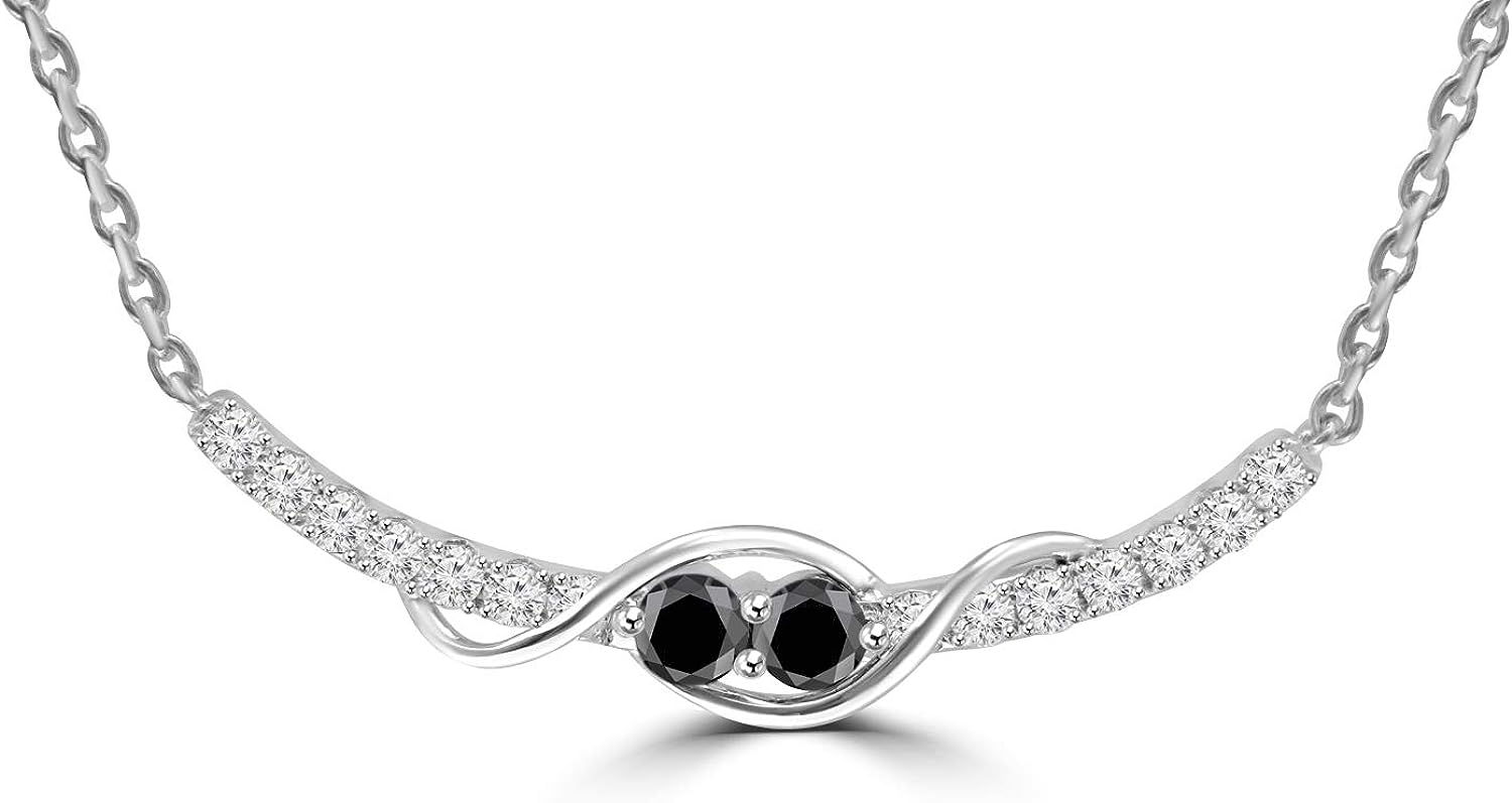 251228020115593_1 Madina Jewelry 1.38 ct Round Cut Diamond Stick Bar Horizontal Long Pendant Necklace for Women (G Color SI-1 Clarity) with 16 inch Chain Included - Image 1