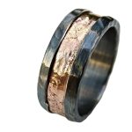 viking wedding ring rose gold, mens wedding band viking gold ring mens engagement ring, molten gold silver ring for men, unique mens gift
