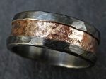 viking wedding ring rose gold, mens wedding band viking gold ring mens engagement ring, molten gold silver ring for men, unique mens gift - Image 3