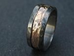 viking wedding ring rose gold, mens wedding band viking gold ring mens engagement ring, molten gold silver ring for men, unique mens gift - Image 4