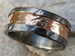 viking wedding ring rose gold, mens wedding band viking gold ring mens engagement ring, molten gold silver ring for men, unique mens gift - Image 5