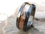 viking wedding ring rose gold, mens wedding band viking gold ring mens engagement ring, molten gold silver ring for men, unique mens gift - Image 6