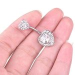 0.5CT-1.0CT GIA H-VS1 Lovely Heart Shaped Diamond Belly Button Ring, Halo Navel Ring, Luxury Body Jewelry, Piercing, Sexy Jewelry, 3 Gold Colors Available, Wholesale Available - Image 8