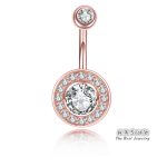 0.5CT-1.0CT GIA H-VS1 Round Shaped Diamond Belly Button Ring, Halo Navel Ring, Luxury Body Jewelry, Piercing, Sexy Jewelry, 3 Gold Colors Available, Wholesale Available - Image 2
