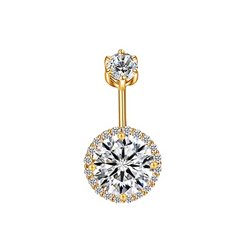 251228020115988_1 0.5CT-1.0CT GIA H-VS1 Round Shaped Diamond Belly Button Ring, Navel Ring, Luxury Body Jewelry, Piercing, Sexy Jewelry, 3 Gold Colors Available, Wholesale Available - Image 1