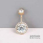 0.5CT-1.0CT GIA H-VS1 Round Shaped Diamond Belly Button Ring, Navel Ring, Luxury Body Jewelry, Piercing, Sexy Jewelry, 3 Gold Colors Available, Wholesale Available - Image 2
