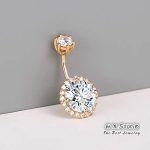 0.5CT-1.0CT GIA H-VS1 Round Shaped Diamond Belly Button Ring, Navel Ring, Luxury Body Jewelry, Piercing, Sexy Jewelry, 3 Gold Colors Available, Wholesale Available - Image 3